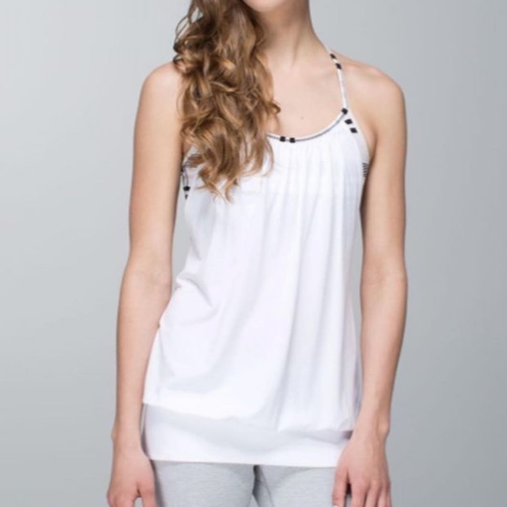 White Lululemon No Limits Tank
